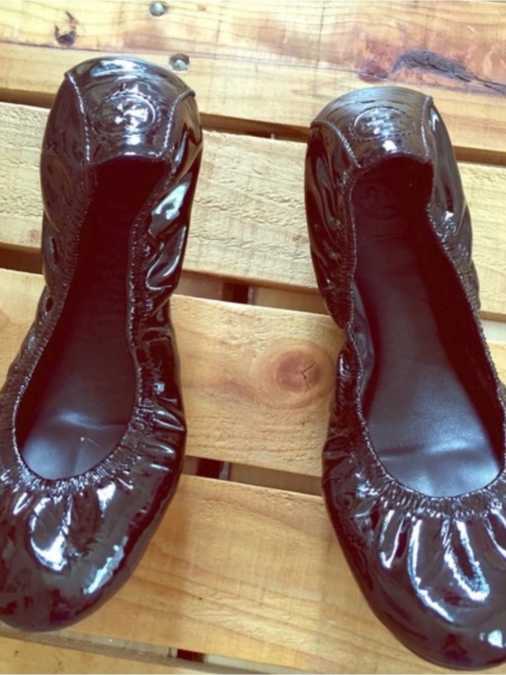 Tory Burch Black Patent Leather Ballet Flats